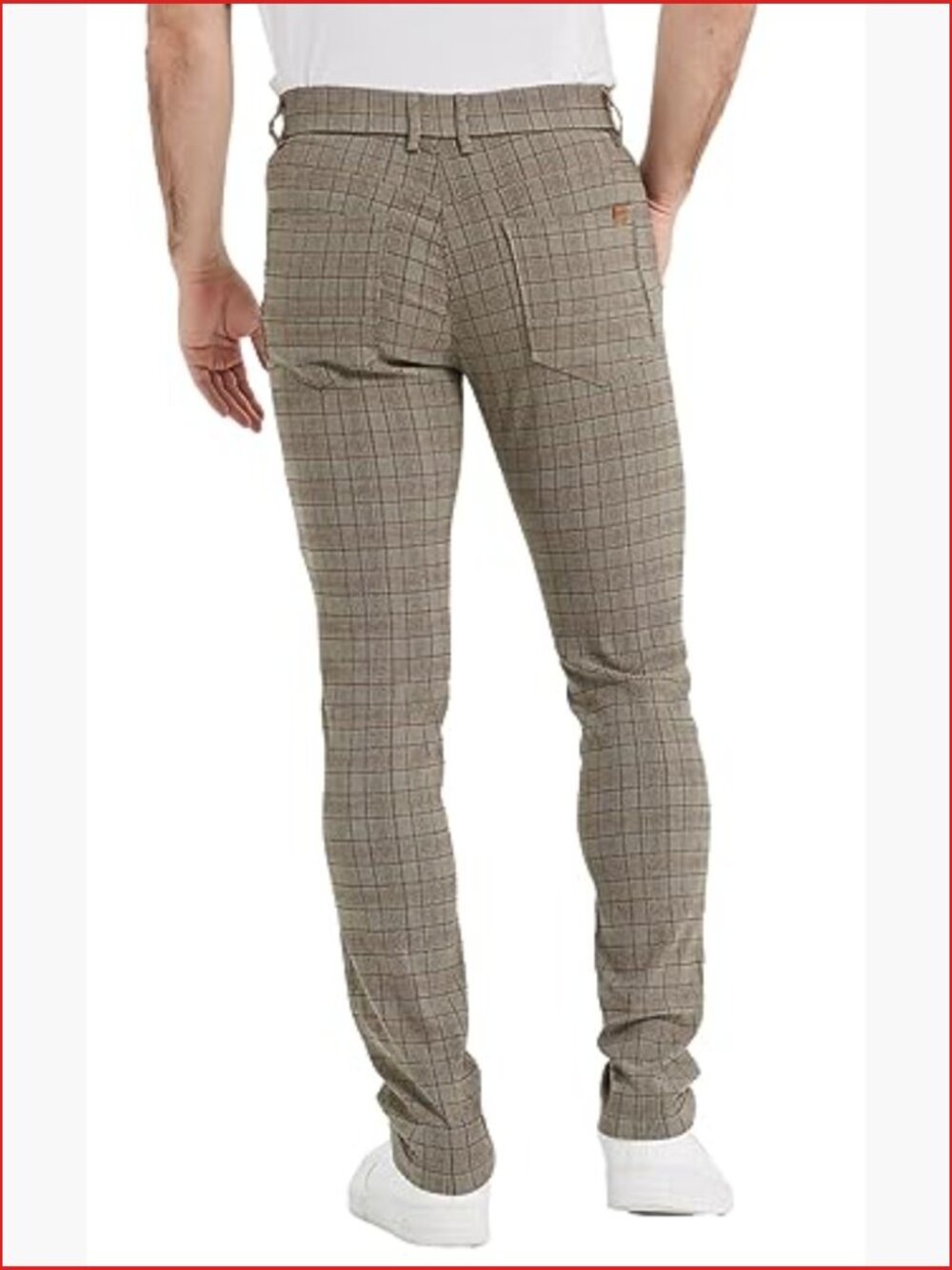 Skinny Dress Pants Plaid Chino for Men - Picture 2 of 7